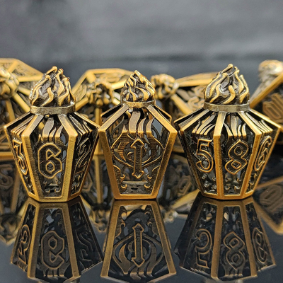 Bird Cage Hollow Multi Face Metal Dice Of Bade Gate Dungeon Và DND#RPG