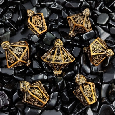 Bird Cage Hollow Multi Face Metal Dice Of Bade Gate Dungeon Và DND#RPG