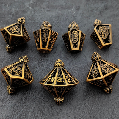 Bird Cage Hollow Multi Face Metal Dice Of Bade Gate Dungeon Và DND#RPG