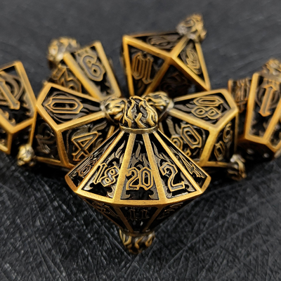 Bird Cage Hollow Multi Face Metal Dice Of Bade Gate Dungeon Và DND#RPG