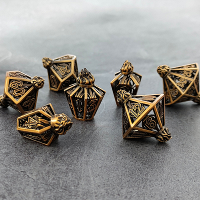 Bird Cage Hollow Multi Face Metal Dice Of Bade Gate Dungeon Và DND#RPG