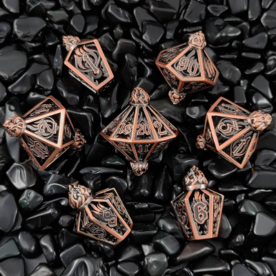 Bird Cage Hollow Multi Face Metal Dice Of Bade Gate Dungeon Và DND#RPG