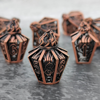 Bird Cage Hollow Multi Face Metal Dice Of Bade Gate Dungeon Và DND#RPG