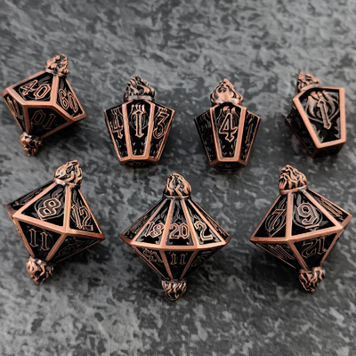 Bird Cage Hollow Multi Face Metal Dice Of Bade Gate Dungeon Và DND#RPG