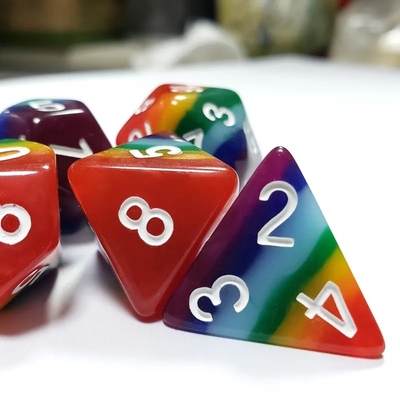 7 Lớp cầu vồng tay làm từ nhựa Dice Crusson And Dungeon DND#RPG