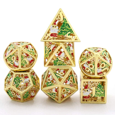Christmas Hollow Multi Noodle Metal Dice Digital DND Dragon And Dungeon TRPG đa mặt