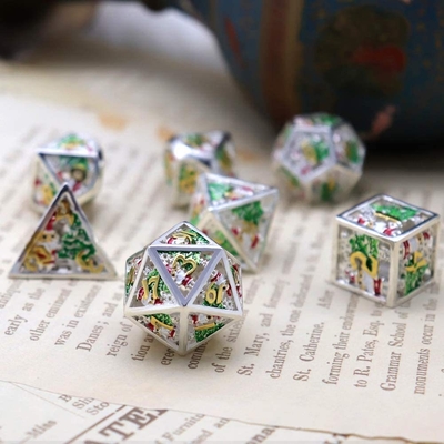 Christmas Hollow Multi Noodle Metal Dice Digital DND Dragon And Dungeon TRPG đa mặt