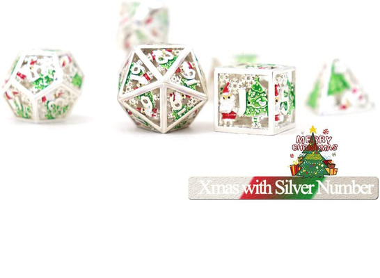 Christmas Hollow Multi Noodle Metal Dice Digital DND Dragon And Dungeon TRPG đa mặt