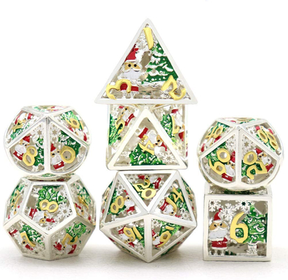 Christmas Hollow Multi Noodle Metal Dice Digital DND Dragon And Dungeon TRPG đa mặt