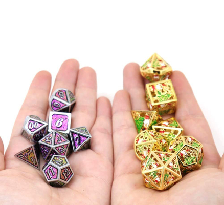 Christmas Hollow Multi Noodle Metal Dice Digital DND Dragon And Dungeon TRPG đa mặt