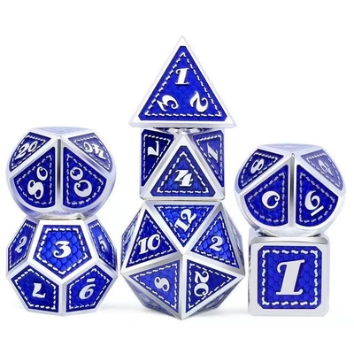Dragon Scale Solid Metal Dice Set Multi Color DND RPG Màu sáng