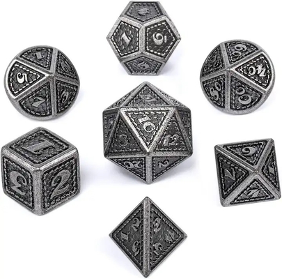 Dragon Scale Solid Metal Dice Set Multi Color DND RPG Màu sáng