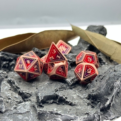 Dragon Scale Solid Metal Dice Set Multi Color DND RPG Màu sáng