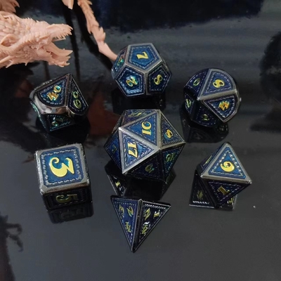 Dragon Scale Solid Metal Dice Set Multi Color DND RPG Màu sáng