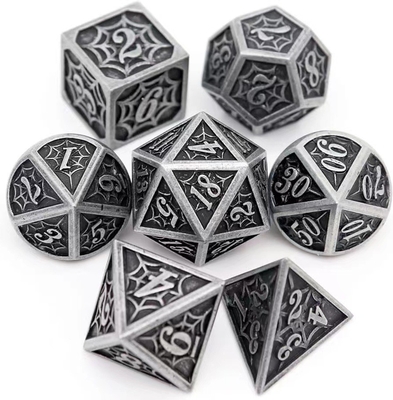 Spider-Man Solid Metal Polyhedral Dice Set DND RPG Phong cách sang trọng