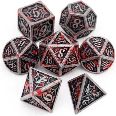 Spider-Man Solid Metal Polyhedral Dice Set DND RPG Phong cách sang trọng