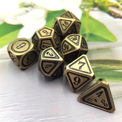 Đồ đá kim loại đồ cổ Bronze Set Người thứ năm chơi game màu Stray Earth Alloy Dice