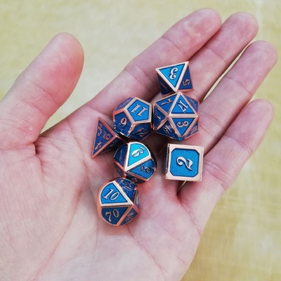 Xanh mỡ thủ công bộ xúc xắc kim loại rắn Bude cửa đàn ông Cruch DND RPG