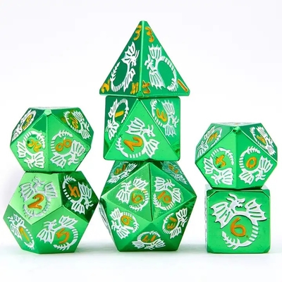 Đặt xúc xắc kim loại rắn đa mặt DND RPG Đồ chơi bảng Dragon Crucho bay đầy màu sắc