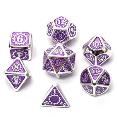 Colorful Gear Solid Metal Dice Set Board Game Kuusu DND RPG