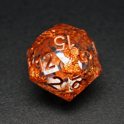Yellow Flurry Line RPG Resin Dice Set Krusu DND Cho quà tặng và bộ sưu tập