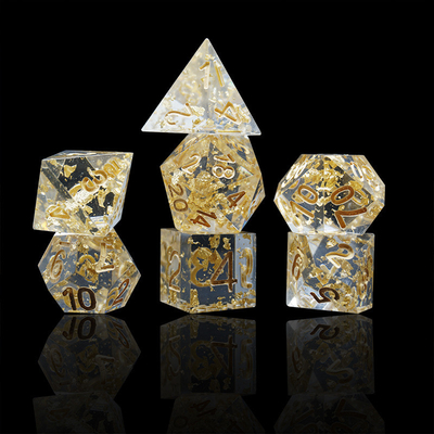 Sản phẩm thủ công vàng nhựa RPG Dice Set Dragon And Duct#Dnd#Rpg#Coc