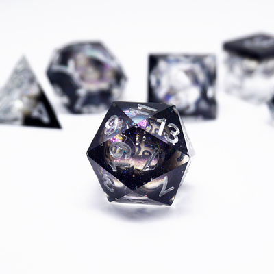 Blue Gold Foil Nhựa Dice Set Tùy chỉnh Nhiều màu sắc#Rpg#Dnd#Coc