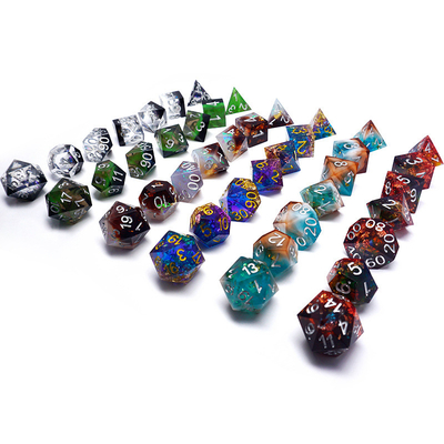 Green nhựa kỹ thuật số đặt xúc xắc nhiều mặt trò chơi máy tính bảng xúc xắc#rpg#dnd#coc