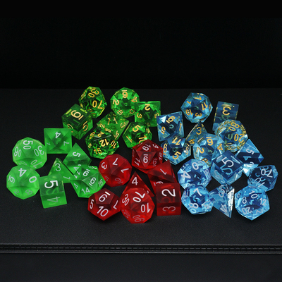 Vật liệu nhựa đa màu Dice Set#Rpg#Dnd#Coc minh bạch