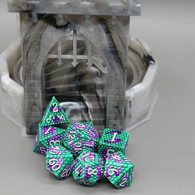 Trò chơi máy tính để bàn đa mặt Python Texture Metal Dice Set#Dnd#Coc