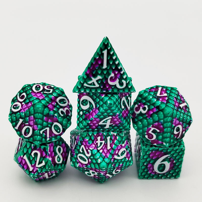 Trò chơi máy tính để bàn đa mặt Python Texture Metal Dice Set#Dnd#Coc