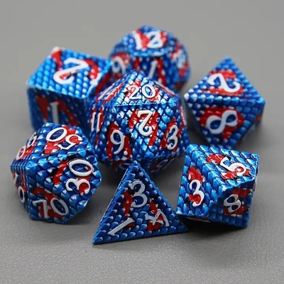Trò chơi máy tính để bàn đa mặt Python Texture Metal Dice Set#Dnd#Coc