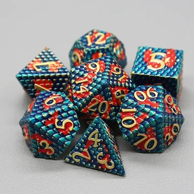 Trò chơi máy tính để bàn đa mặt Python Texture Metal Dice Set#Dnd#Coc