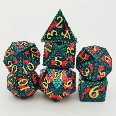 Trò chơi máy tính để bàn đa mặt Python Texture Metal Dice Set#Dnd#Coc