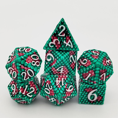 Trò chơi máy tính để bàn đa mặt Python Texture Metal Dice Set#Dnd#Coc