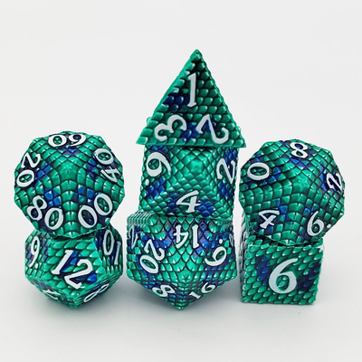 Trò chơi máy tính để bàn đa mặt Python Texture Metal Dice Set#Dnd#Coc