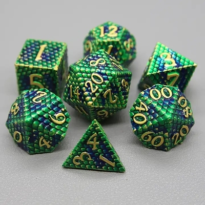 Trò chơi máy tính để bàn đa mặt Python Texture Metal Dice Set#Dnd#Coc