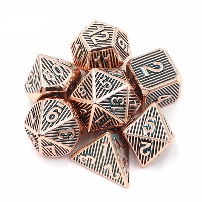 Vertical Metal Multi Face Dice Game Dnd Rpg Coc Màu đồng