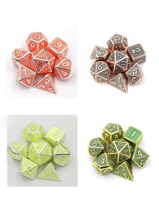 Vertical Metal Multi Face Dice Game Dnd Rpg Coc Màu đồng