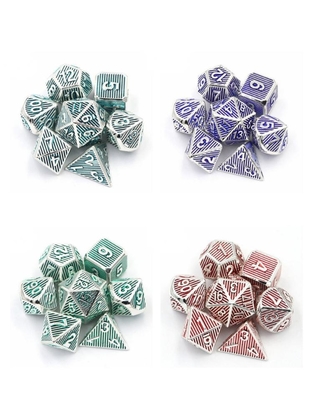 Vertical Metal Multi Face Dice Game Dnd Rpg Coc Màu đồng