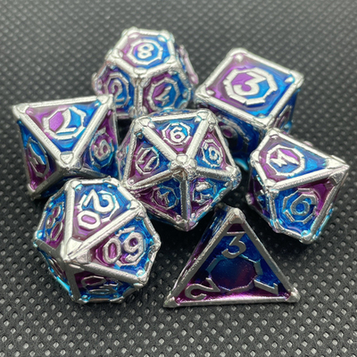 Trò chơi máy tính để bàn kim loại đa mặt RPG Dice Set Dnd Coc đa màu