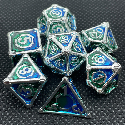 Trò chơi máy tính để bàn kim loại đa mặt RPG Dice Set Dnd Coc đa màu