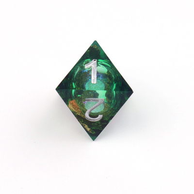 Green foil vàng nhựa tự nhiên nhiều mặt trò chơi máy tính để bàn Dice Border Gate