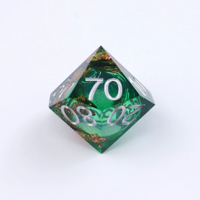Green foil vàng nhựa tự nhiên nhiều mặt trò chơi máy tính để bàn Dice Border Gate