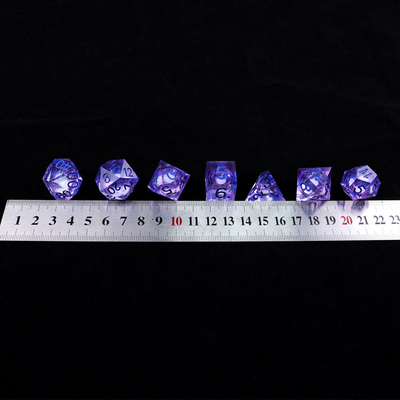 Màu tímBạch chảy cát số trời nhựa nhiều mặt trò chơi xúc xắc bộ Dragon và Dungeon thành phố dnd xúc xắc