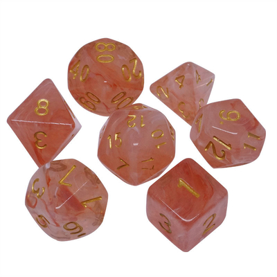 Sharp Edge Orange Smoke Multi-Sided Resin Dice Đối với trẻ em Thực hành toán học toán học