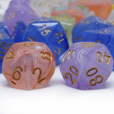 Sharp Edge Orange Smoke Multi-Sided Resin Dice Đối với trẻ em Thực hành toán học toán học