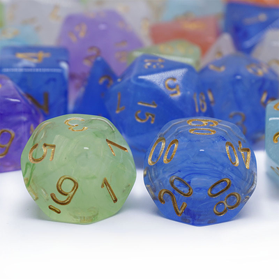 Sharp Edge Orange Smoke Multi-Sided Resin Dice Đối với trẻ em Thực hành toán học toán học