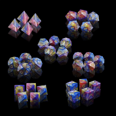 Ba màu sắc của nhựa đá cẩm thạch Rpg Dice với logo phổ quát