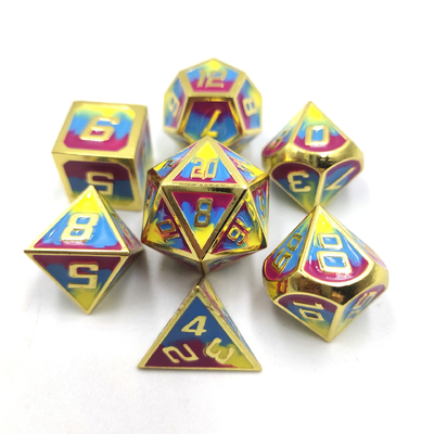 Tay Sanded độc đáo làm bằng tay kim loại bền 7 mảnh Polyhedron Dice Set